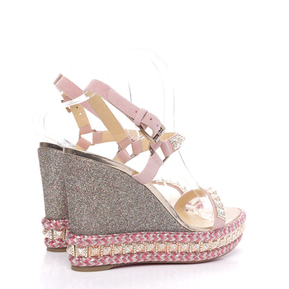 Christian Louboutin Suede Specchio Glitter Studded Pyradiams 110 Platform Sandals 39 Crepon 4 of 9