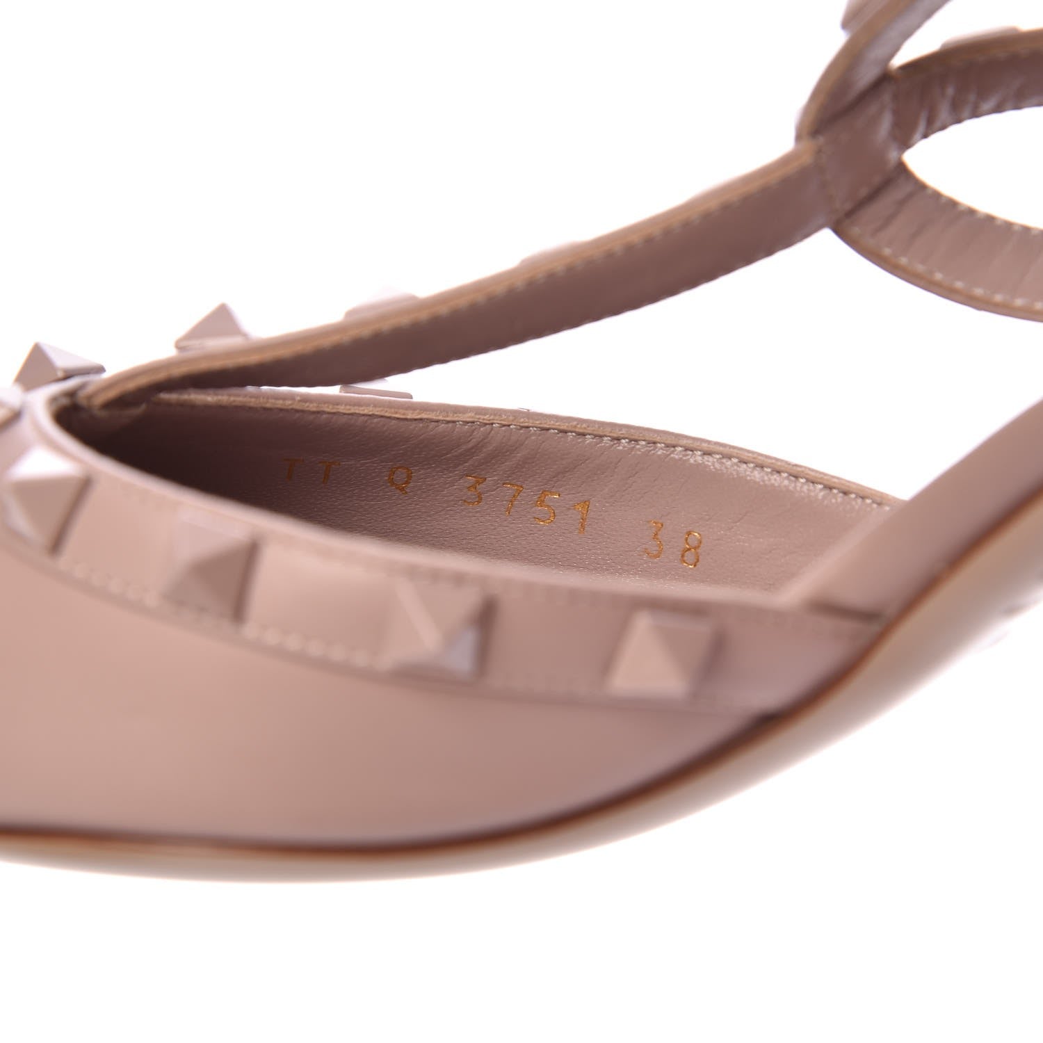 Valentino Garavani Nappa Monochrome Rockstud Ankle Strap 65mm Pumps 38 Poudre 6 of 10