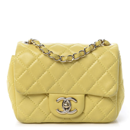 Chanel Lambskin Quilted Mini Square Flap Yellow 1 of 19