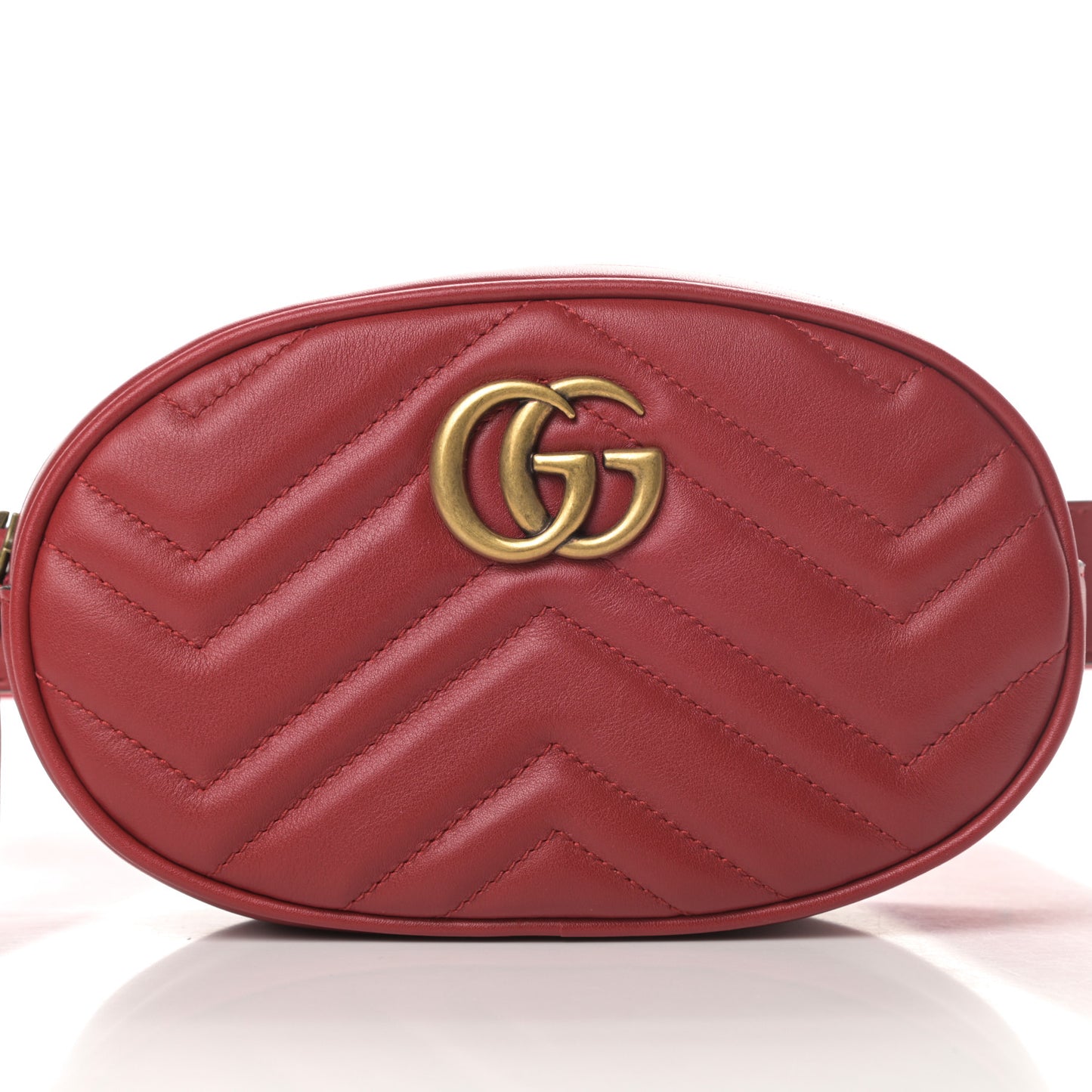 Calfskin Matelasse GG Marmont Belt Bag 95 38 Hibiscus Red