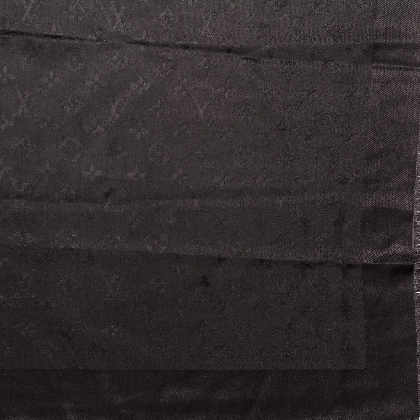 Silk Monogram Butterfly Square Shawl Grey
