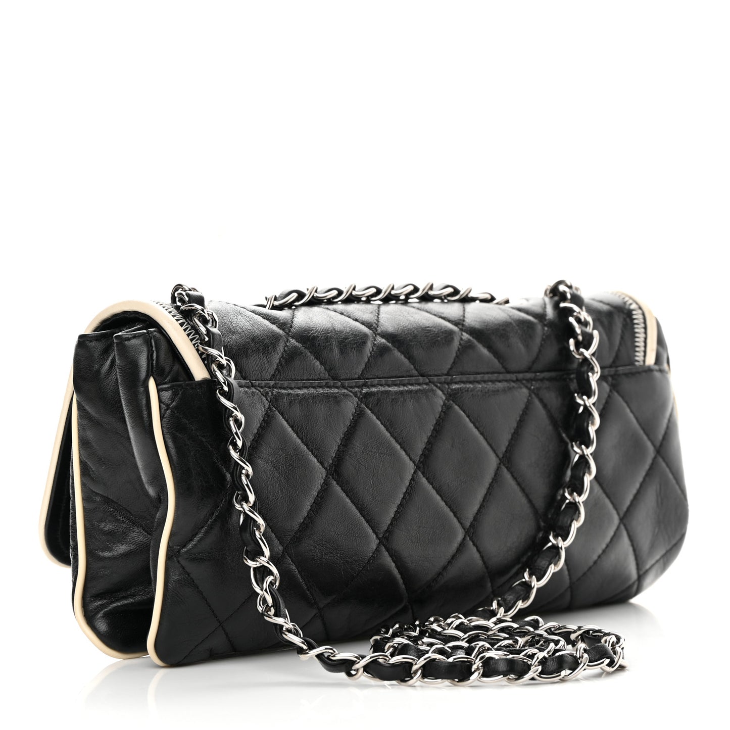 Lambskin East West Mademoiselle Flap Black
