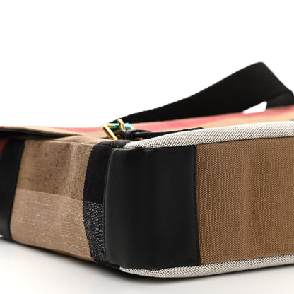 Burberry Canvas Mega Check Large Baildon Messenger Bag Black 10 of 14