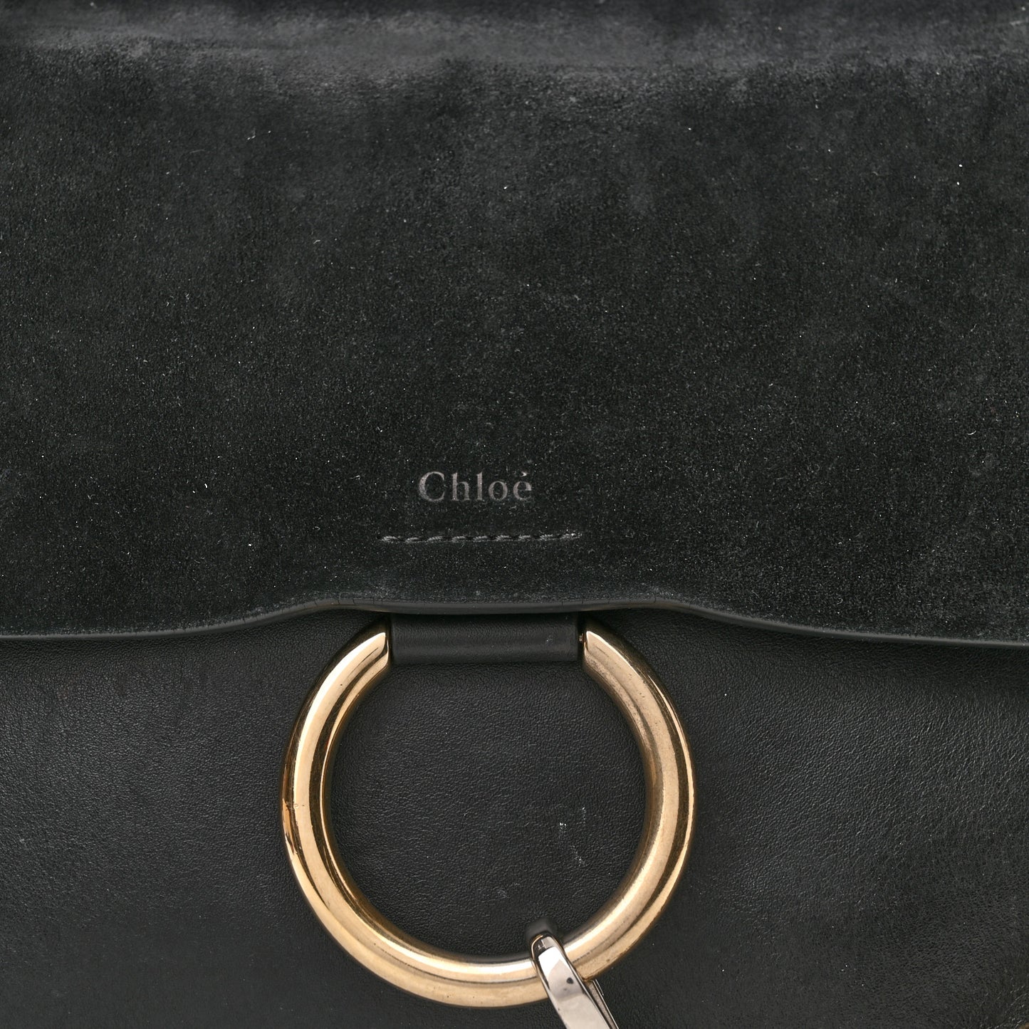 Suede Calfskin Medium Faye Shoulder Bag Black