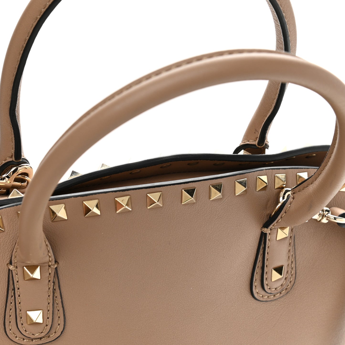 Vitello Rockstud Dome Shopper Alpaca