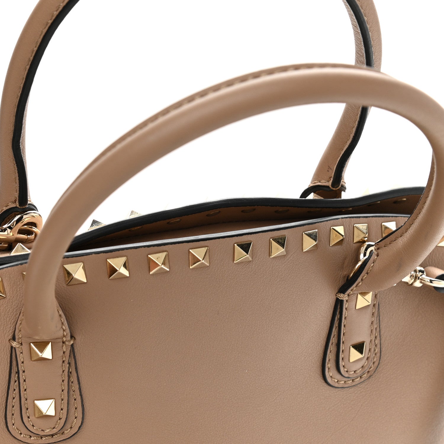 Valentino Garavani Vitello Rockstud Dome Shopper Alpaca 13 of 15