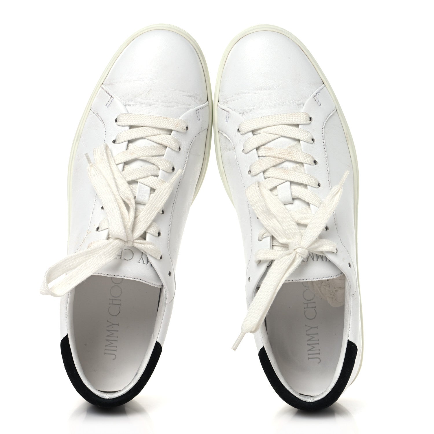 Jimmy Choo Calfskin Suede Mens Kai Sneakers 43 White Black 2 of 8
