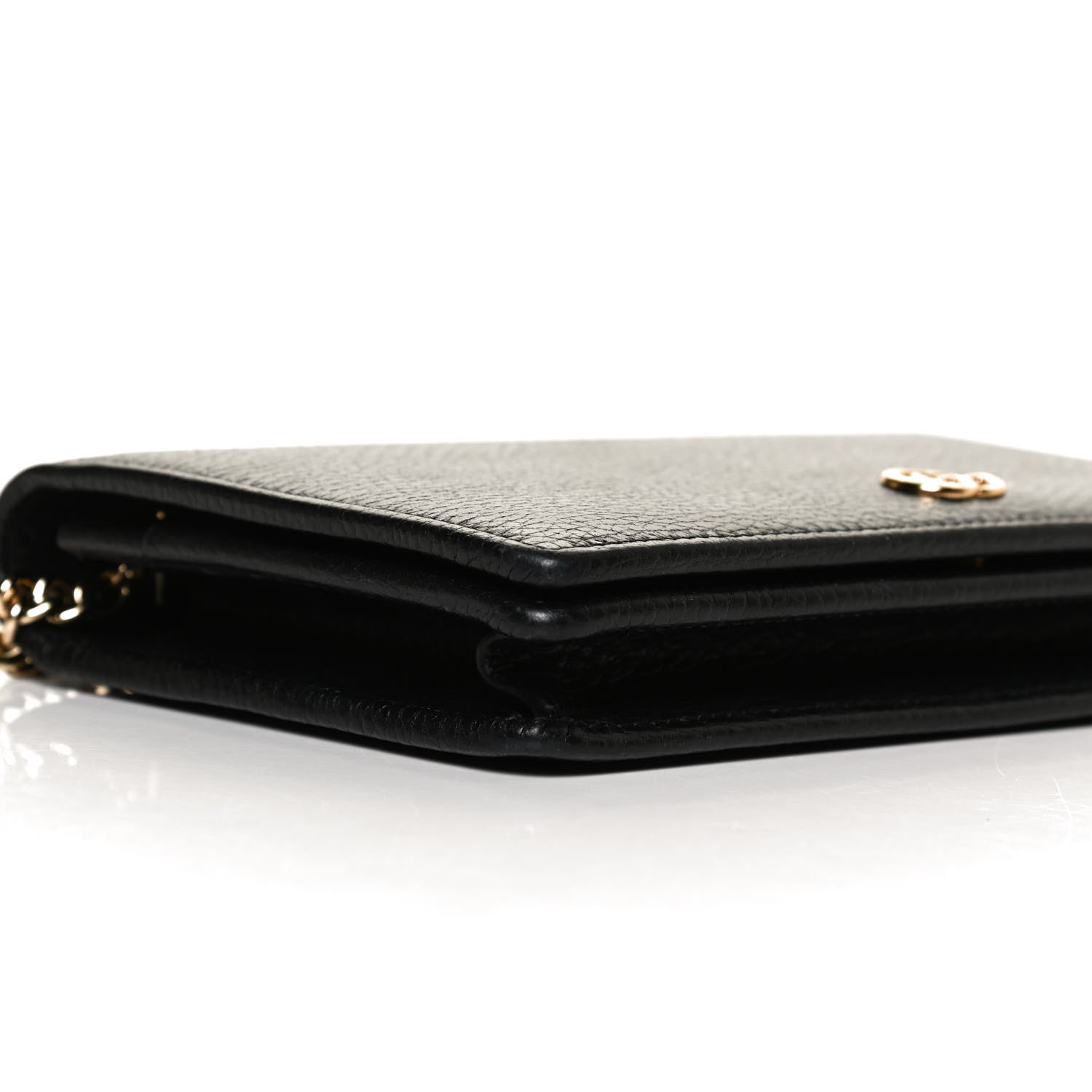 Gucci Calfskin Mini GG Marmont Chain Wallet Black 8 of 12