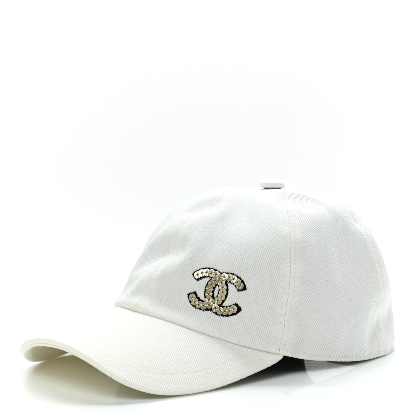Cotton Sequin CC Cap Hat Ivory