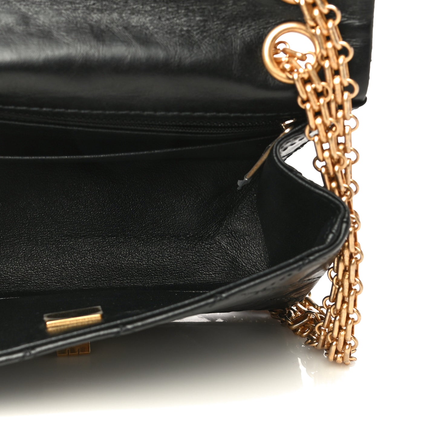 Aged Calfskin Quilted 2.55 Reissue Mini Flap Black