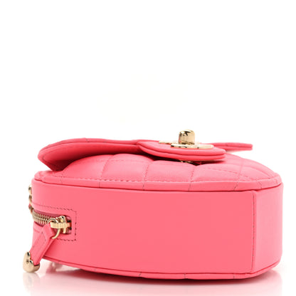Chanel Lambskin Quilted CC In Love Heart Clutch With Chain Pink 4 of 11