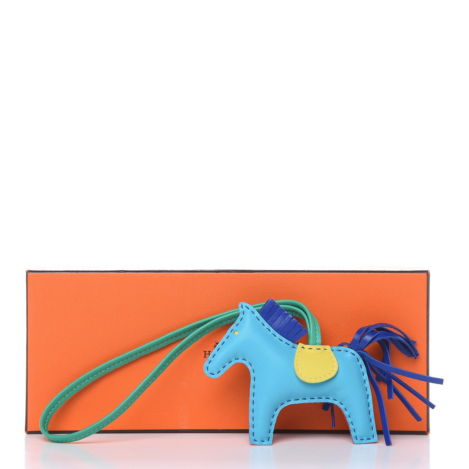 Hermes Milo Lambskin Grigri Rodeo Horse Bag Charm PM Rose Shocking Bleu Azteque Bleu Electrique Menthe Soufre Violet 4 of 4
