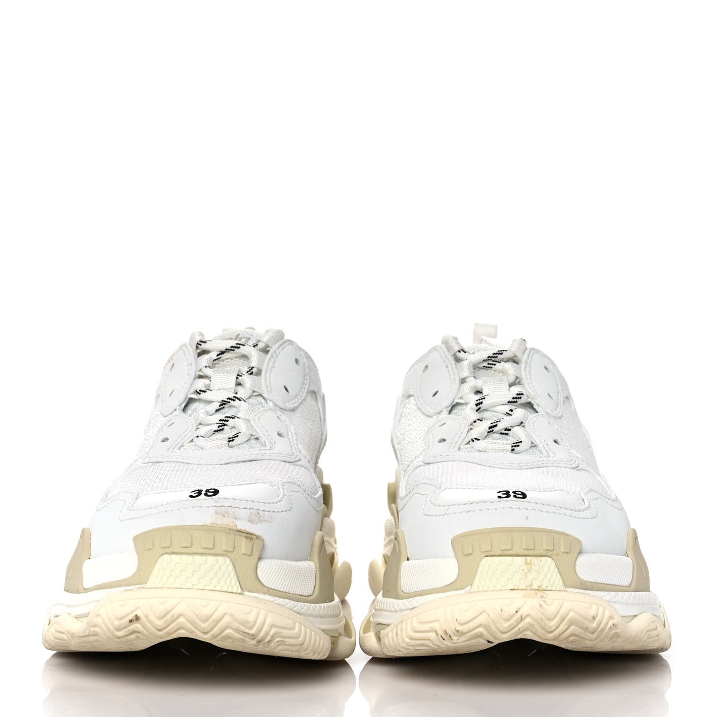 Fabric Mesh Womens Triple S Sneakers 39 White