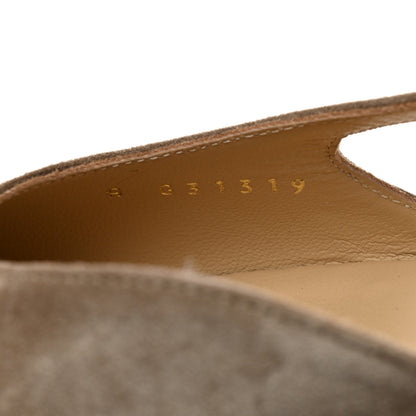 Chanel Suede Satin Cap Toe CC Slingback Sandals 36.5 Beige Black 6 of 9