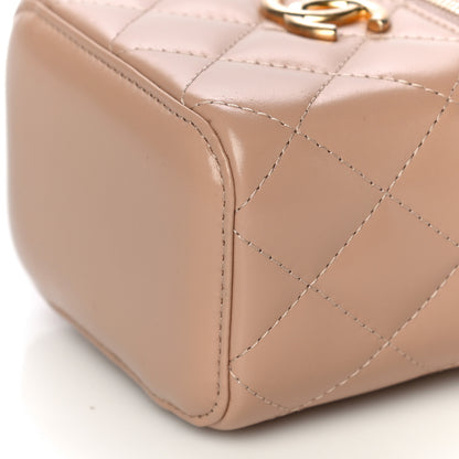 Chanel Calfskin Quilted Mini Perfect Fit Vanity Case With Chain Beige 10 of 14