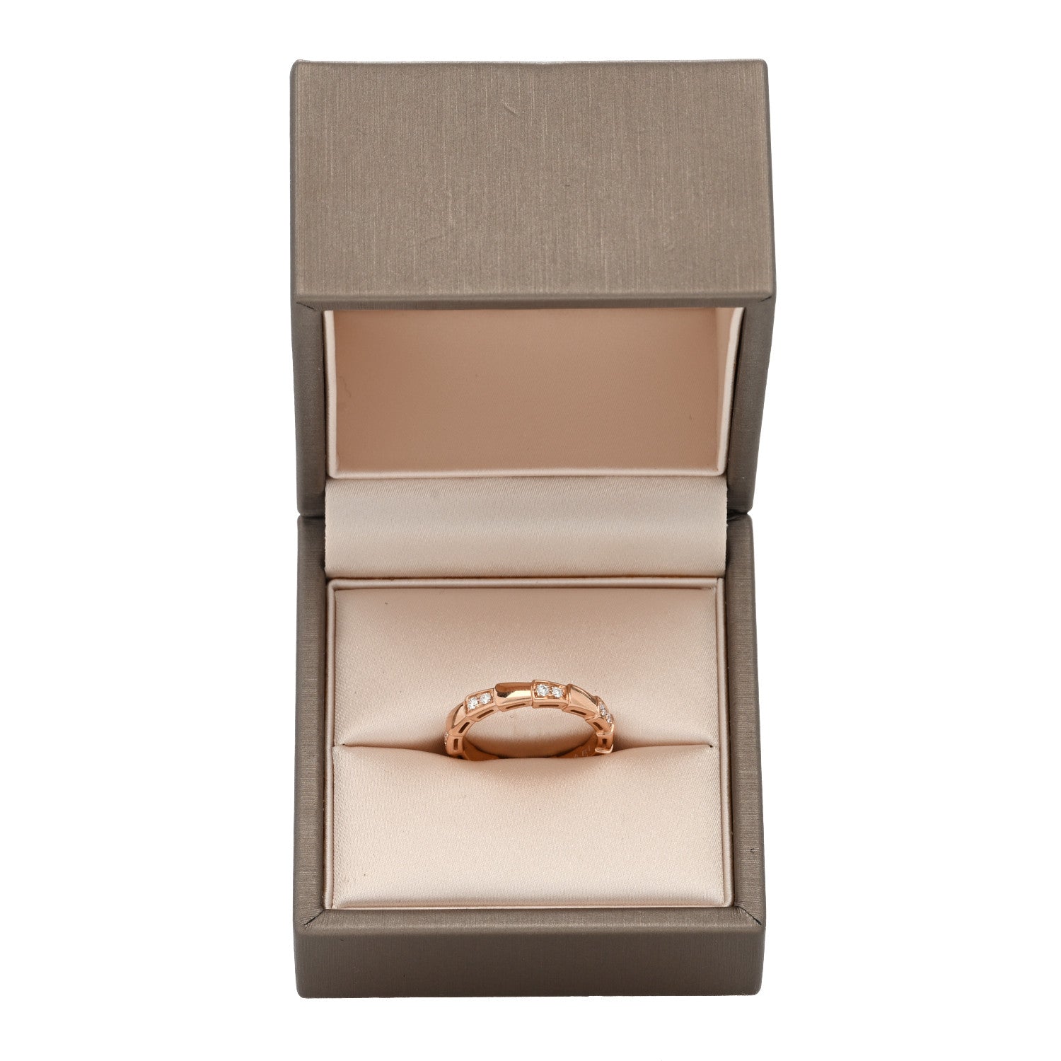 Bulgari 18K Rose Gold Diamond Serpenti Viper Ring 54 7 5 of 5