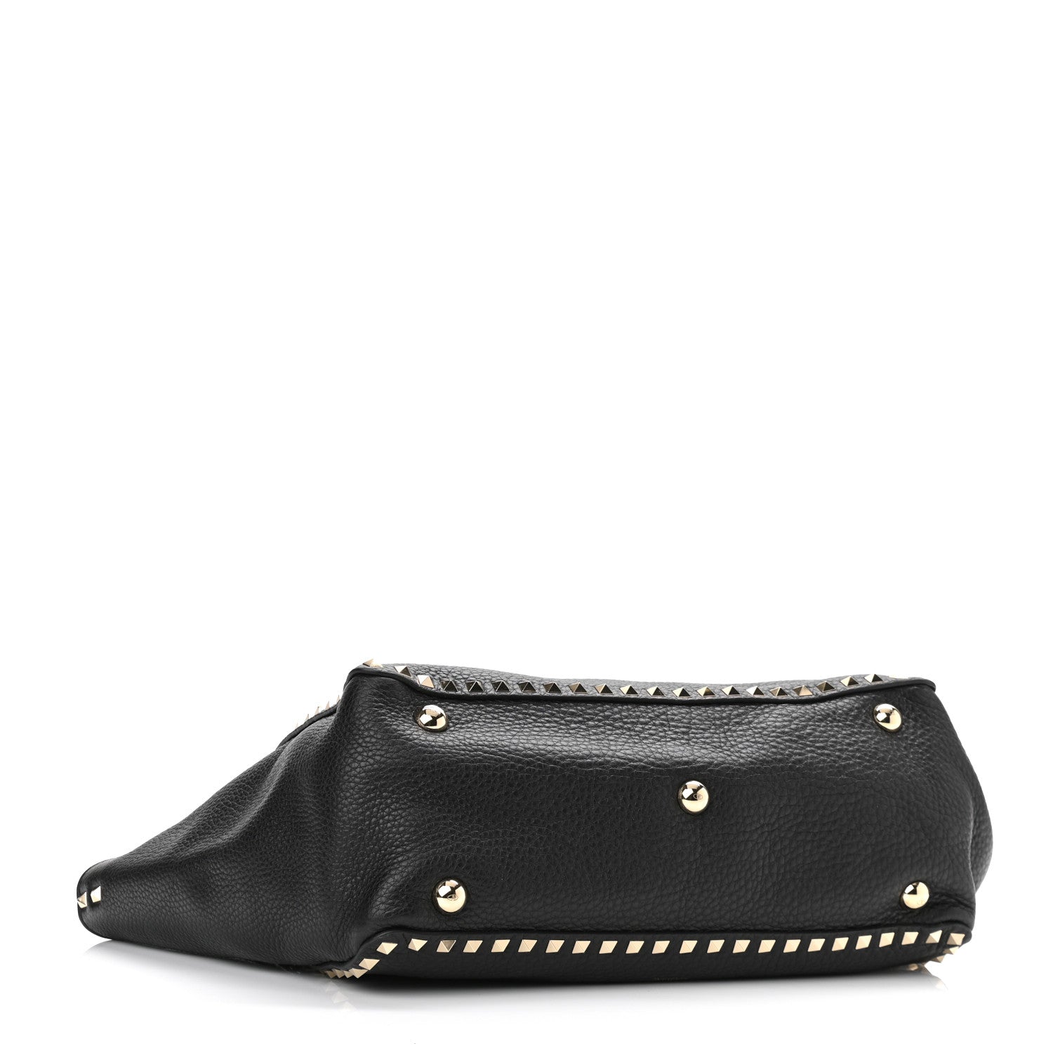 Valentino Garavani Pebbled Calfskin Medium Rockstud Tote Black 5 of 9
