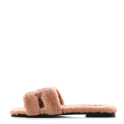 Hermes Woolskin Oran Sandals 38 Rose Aube 1 of 9