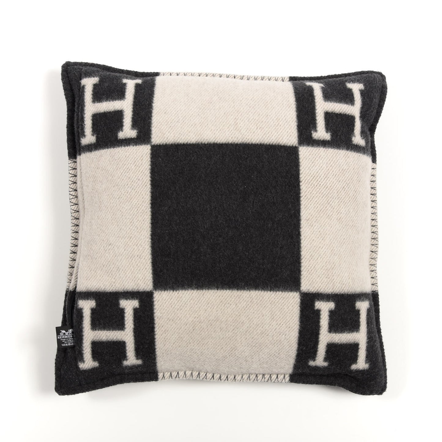 Wool Cashmere Avalon Pillow PM Ecru Gris Fonce