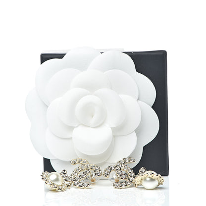 Chanel Crystal Pearl Pearls Coronation CC Drop Earrings Gold 5 of 5
