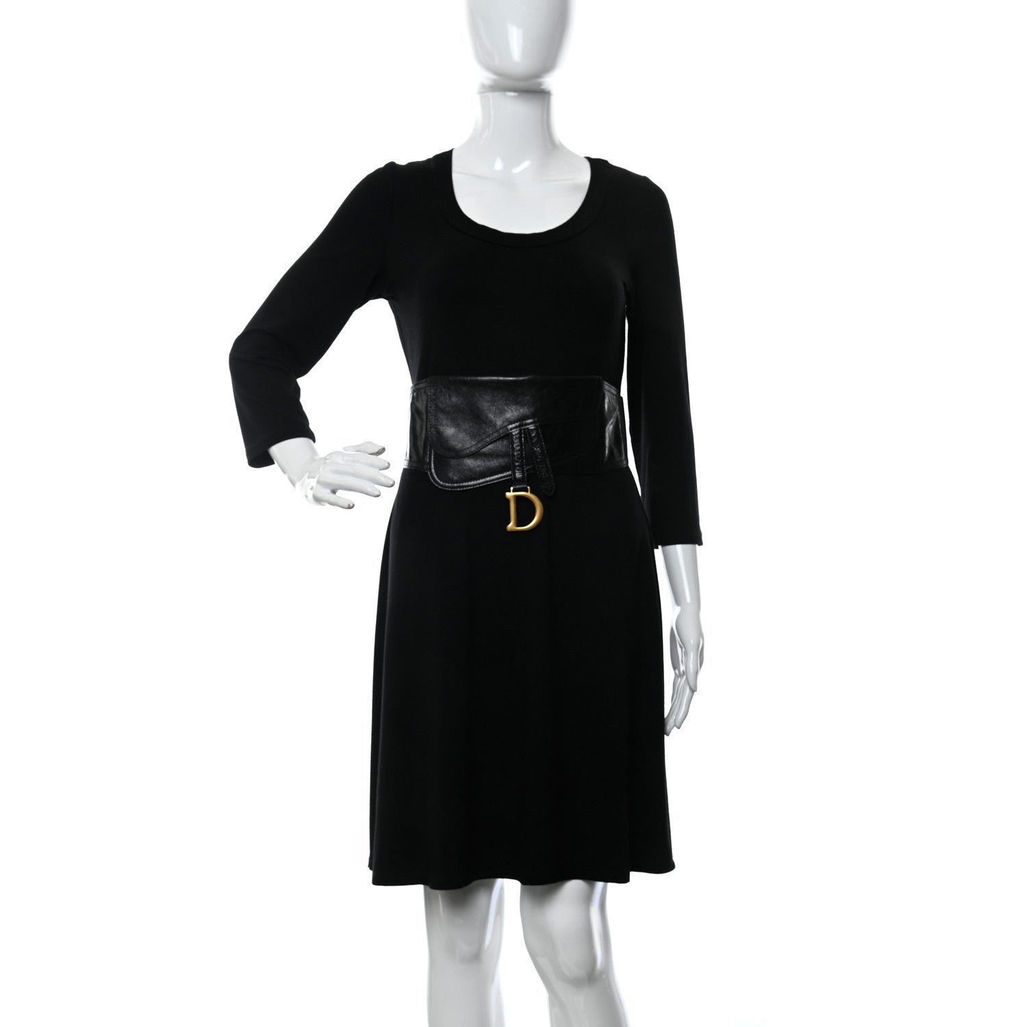 Christian Dior Crinkled Lambskin 135mm Saddle Belt Black 2 of 11