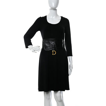 Christian Dior Crinkled Lambskin 135mm Saddle Belt Black 2 of 11