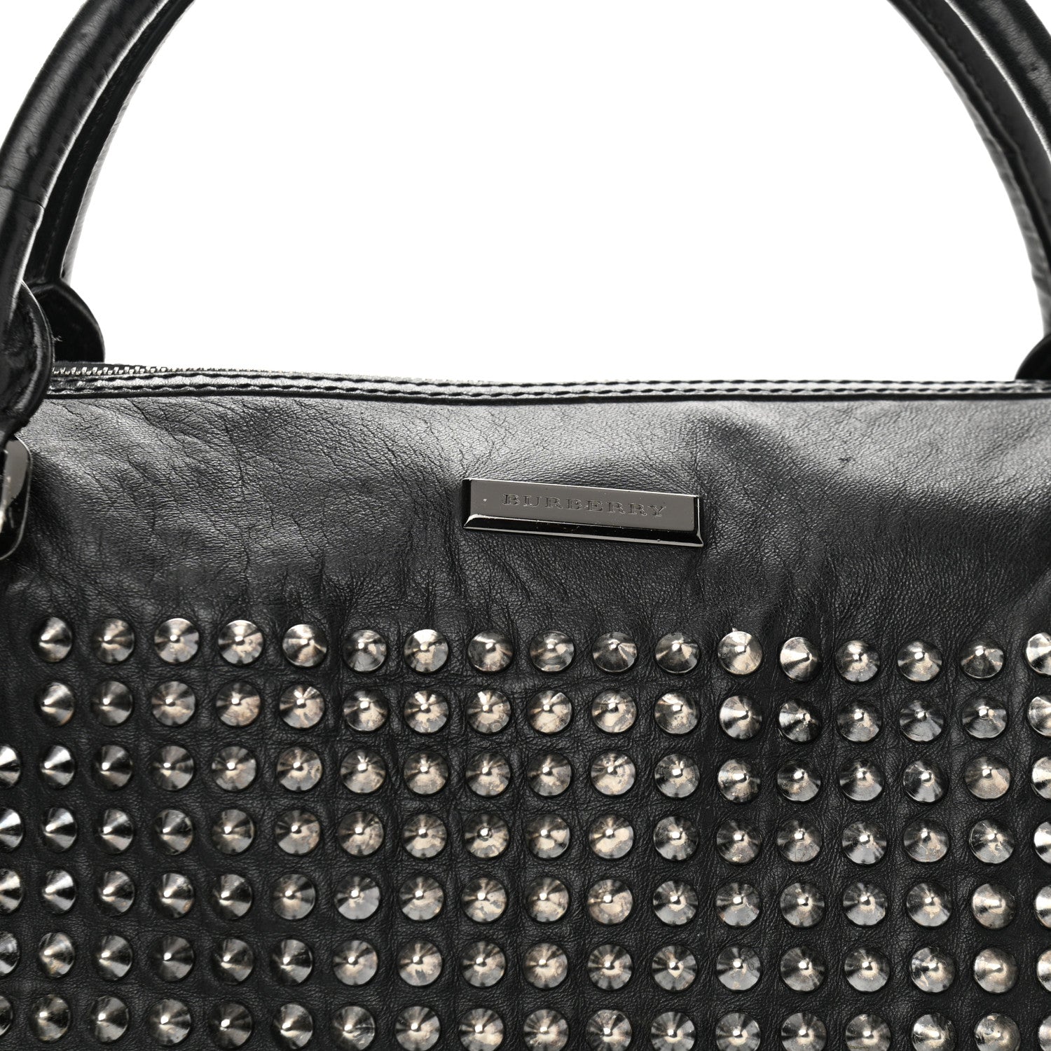 Burberry Lambskin Studded Small Edenham Satchel Black 9 of 22