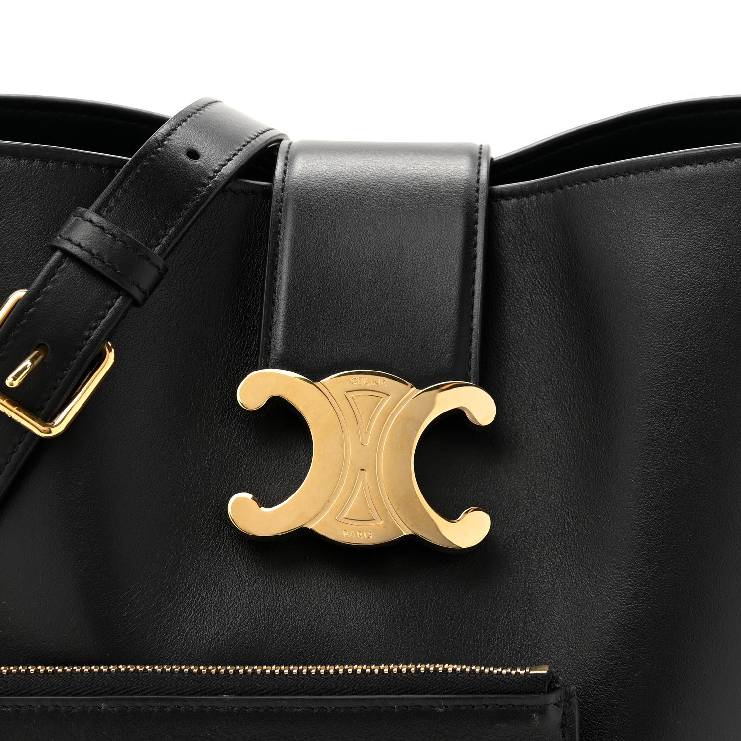 Celine Smooth Calfskin Triomphe Medium Louise Bag Black 9 of 11
