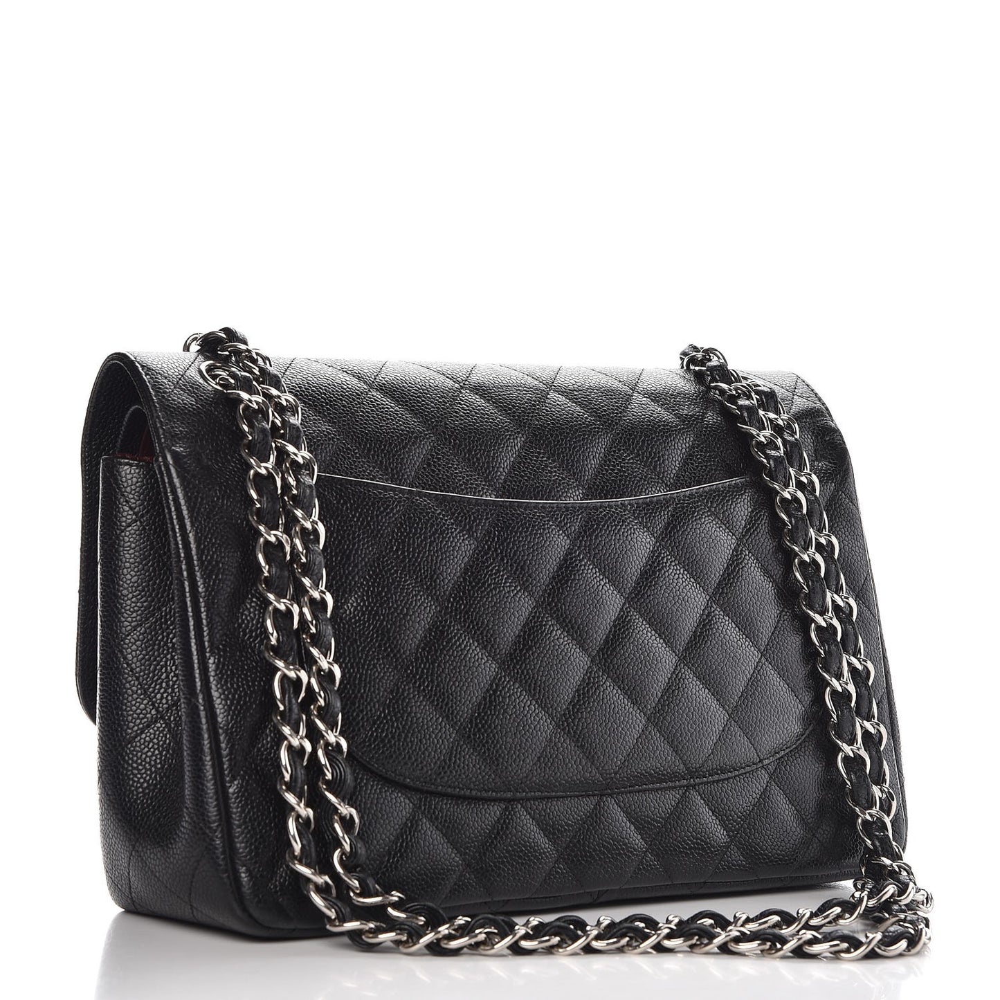 Caviar Quilted Jumbo Double Flap Black