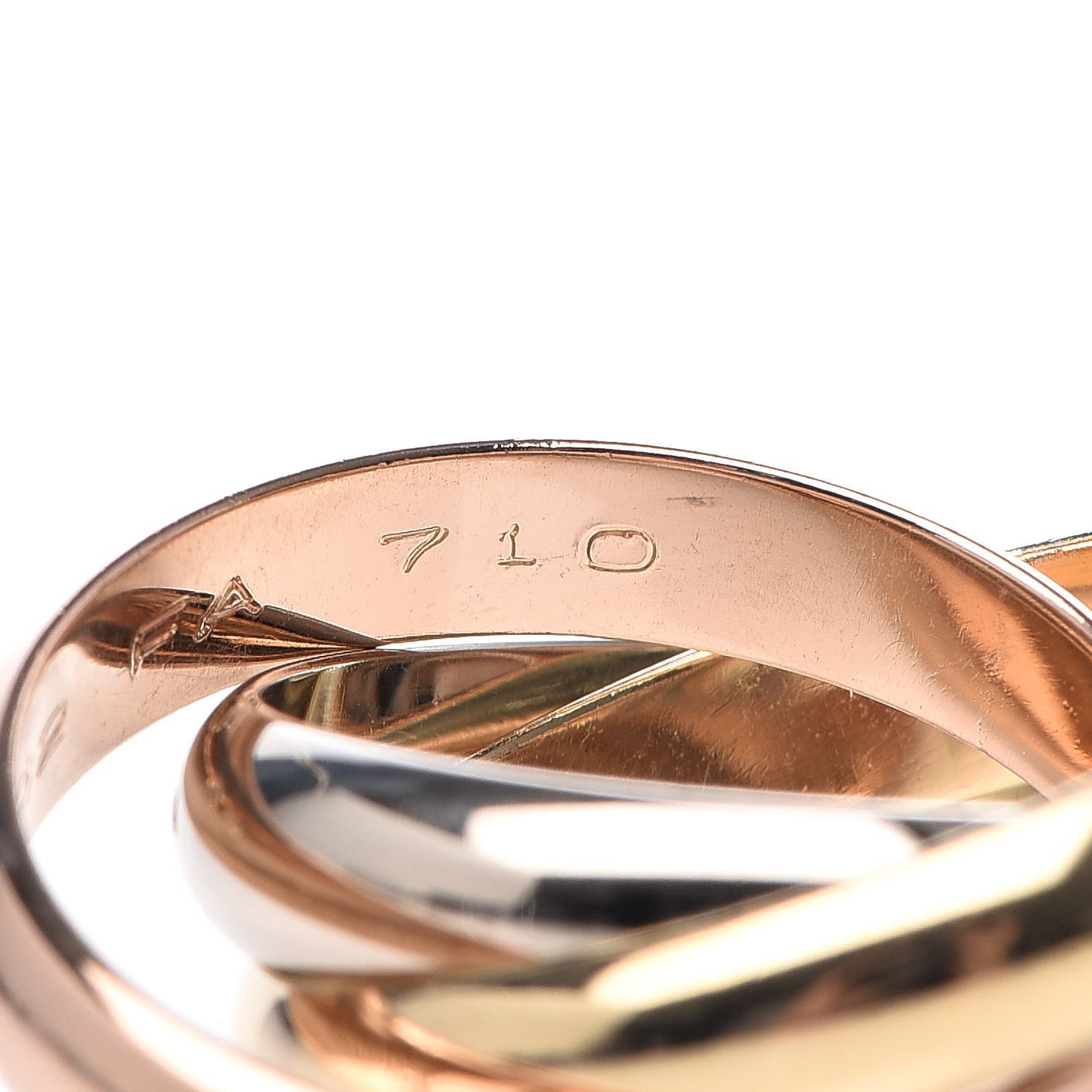 18K Pink Yellow White Gold Trinity Ring 52 6