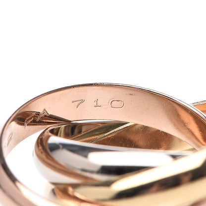 Cartier 18K Pink Yellow White Gold Trinity Ring 52 6 6 of 6