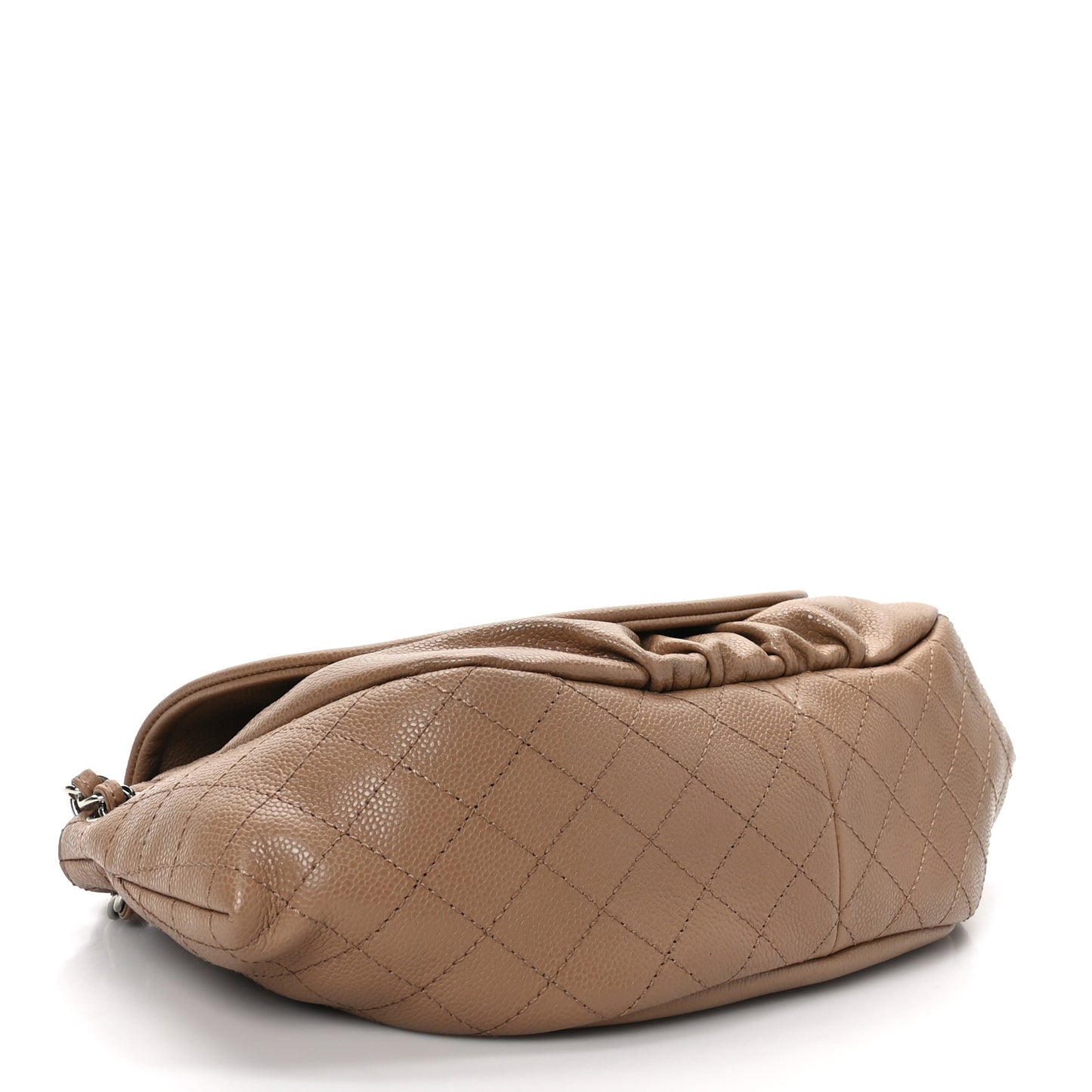 Caviar Large Half Moon Flap Dark Beige