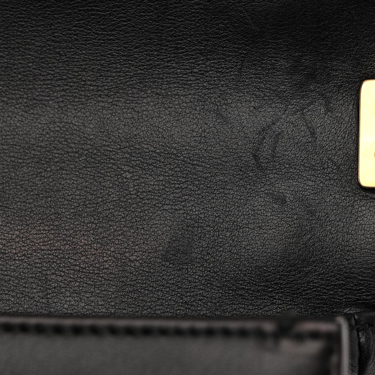 Calfskin Quilted Large Boy Flap Black