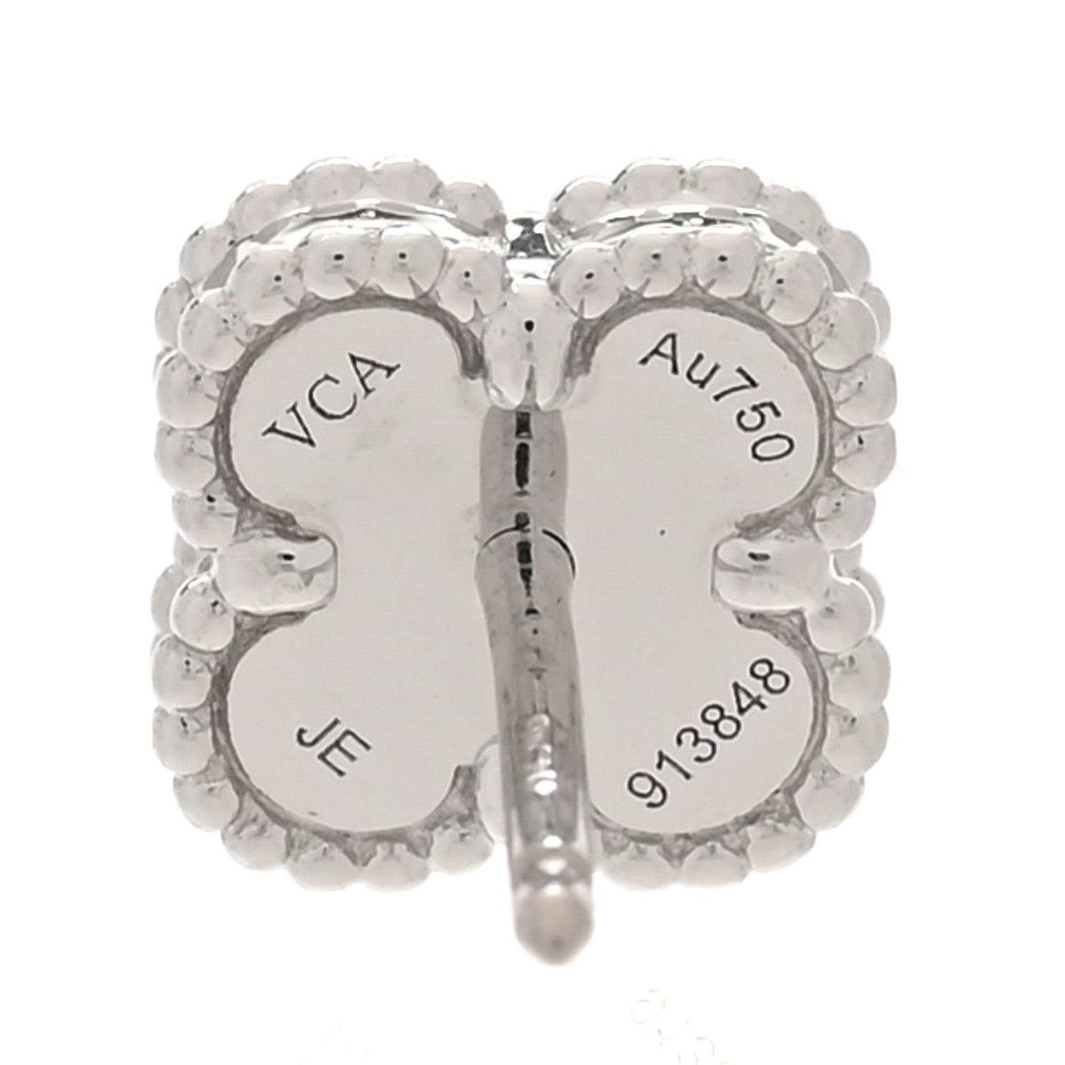 Van Cleef & Arpels 18K White Gold Mother of Pearl Sweet Alhambra Earrings 4 of 5