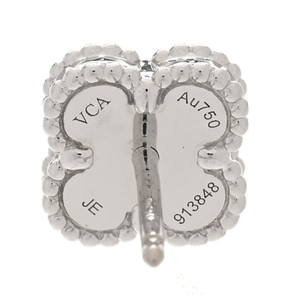 Van Cleef & Arpels 18K White Gold Mother of Pearl Sweet Alhambra Earrings 4 of 5