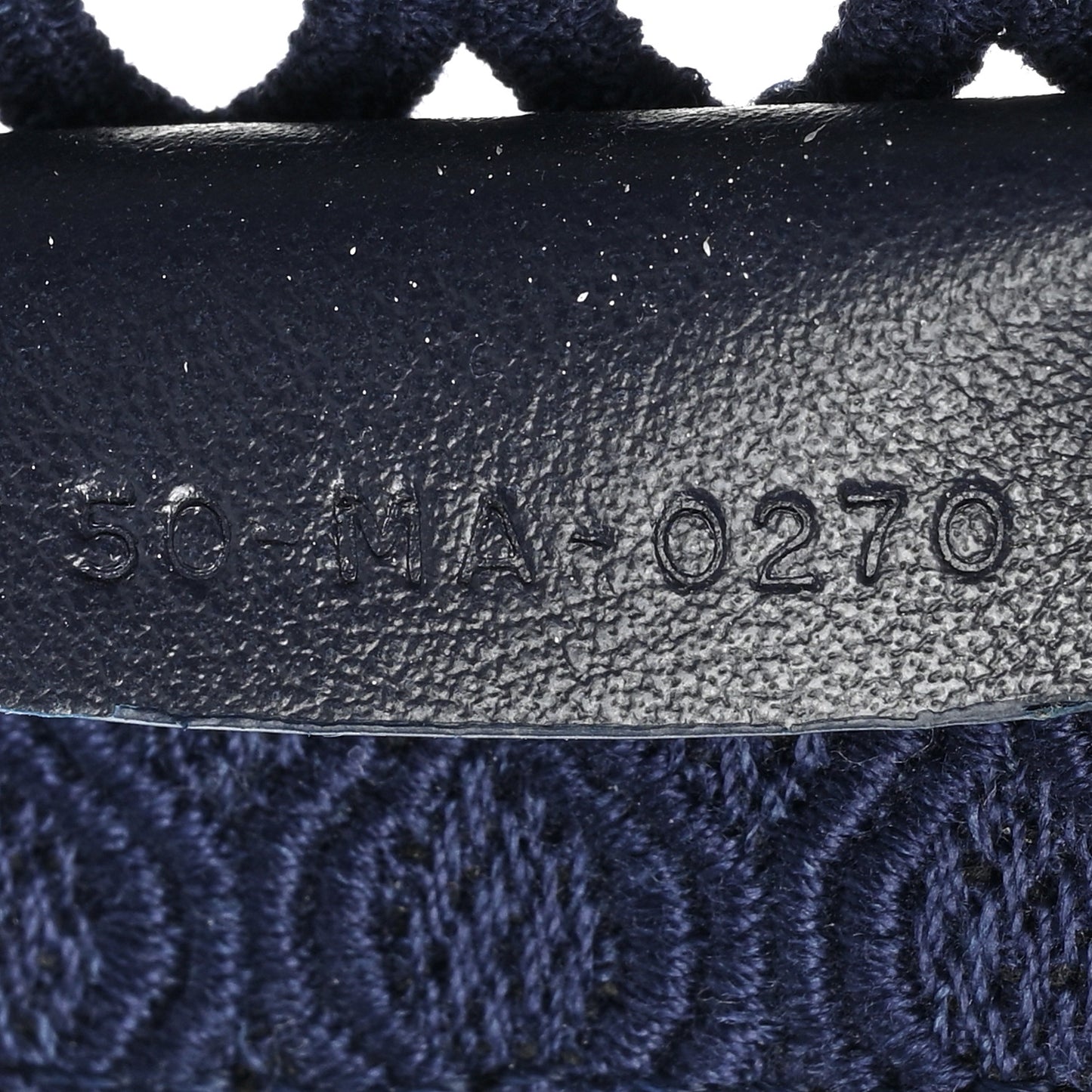 Mesh Embroidered Book Tote Navy Blue