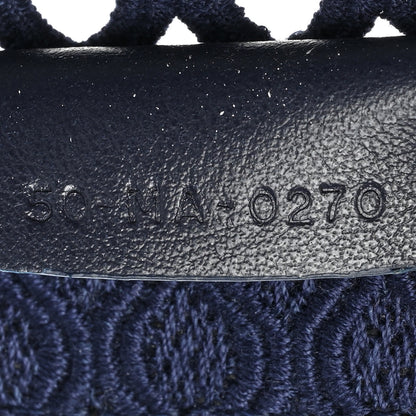 Christian Dior Mesh Embroidered Book Tote Navy Blue 7 of 12
