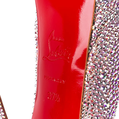 Christian Louboutin Suede Metallic Strass Lady Peep 150 Pumps 37.5 Aurora Borea 6 of 7