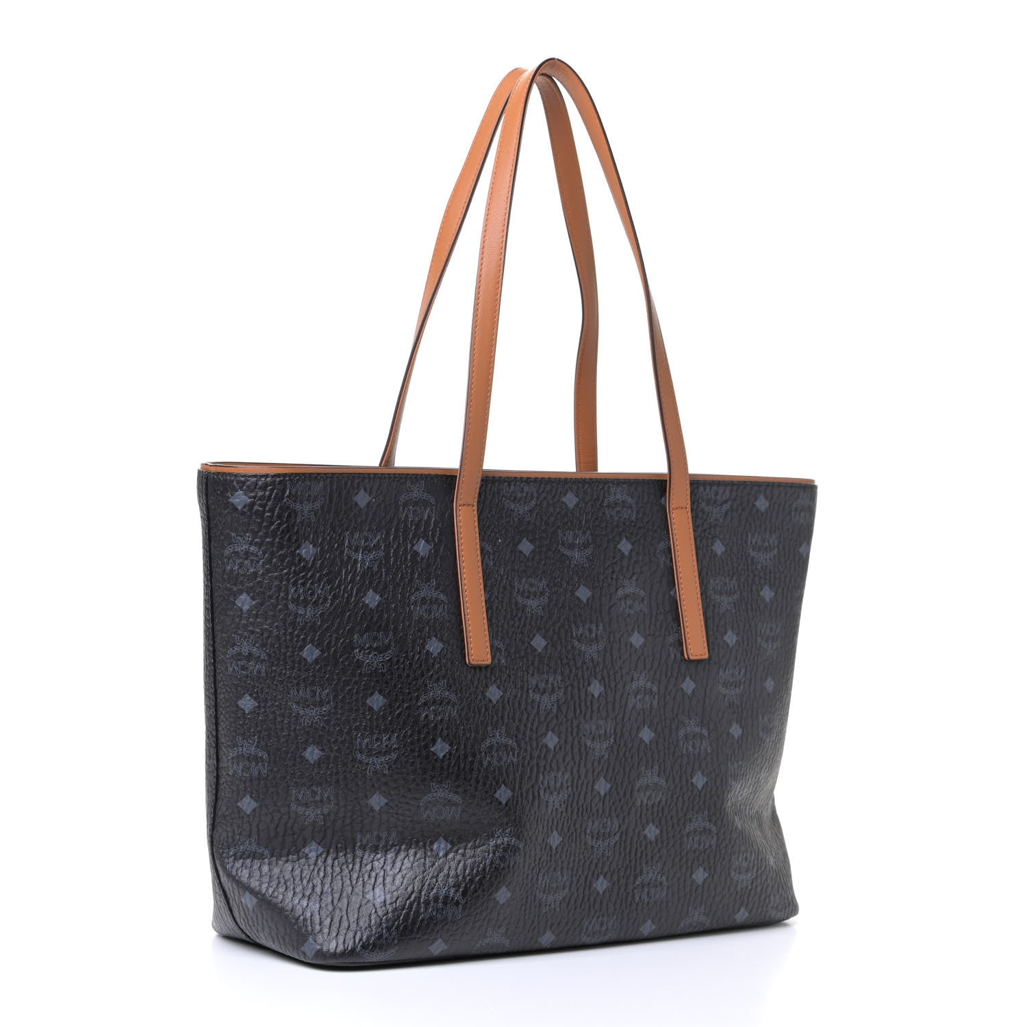 MCM Visetos Medium Anya Shopper Tote Black 2 of 5