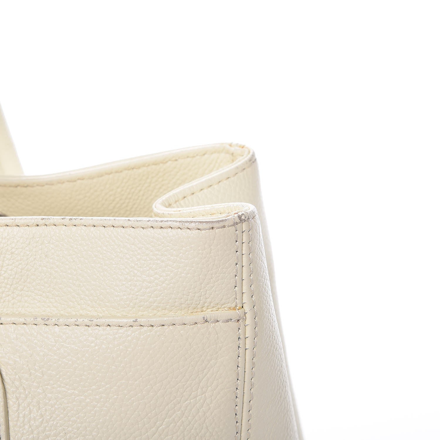 Chanel Calfskin Mademoiselle Lock Cerf Shopper Tote White 13 of 23
