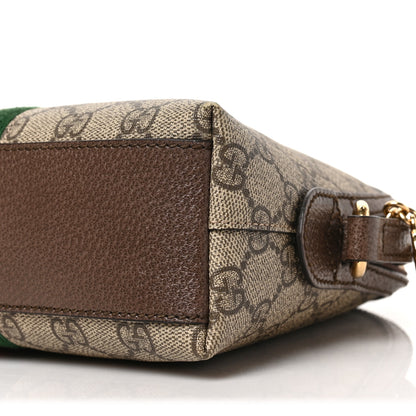Gucci GG Supreme Monogram Textured Dollar Calfskin Web Small Ophidia Dome Shoulder Bag Beige Ebony New Acero 9 of 9