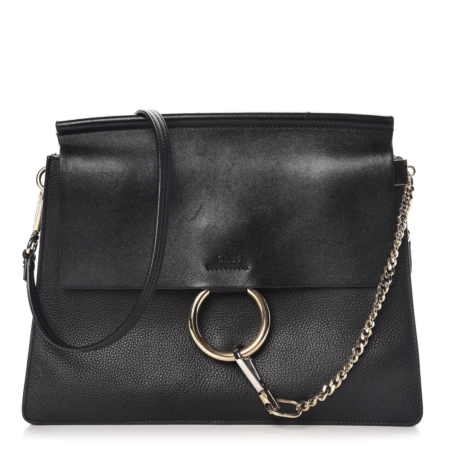 Calfskin Medium Faye Shoulder Bag Black