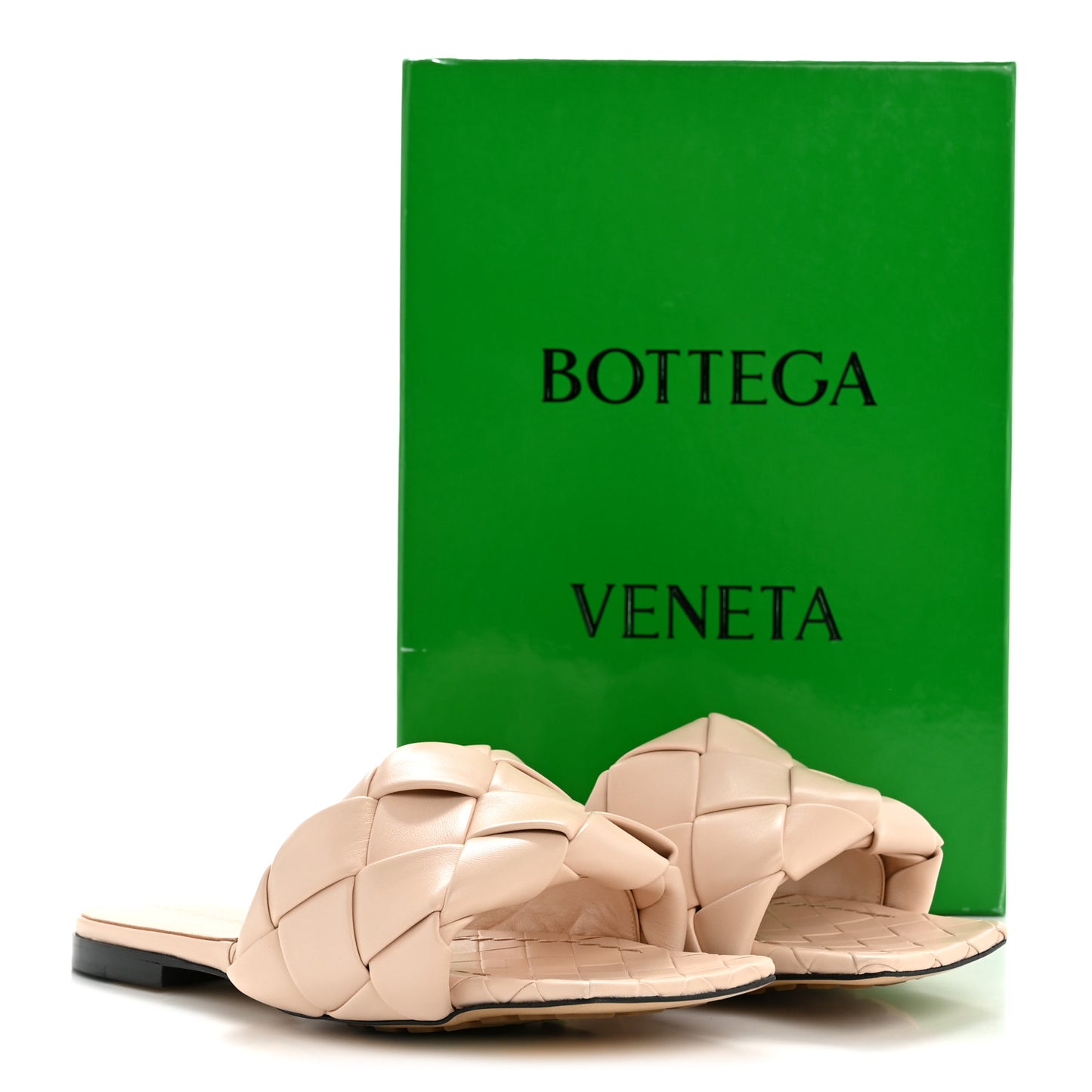 Nappa Maxi Intrecciato Lido Flat Sandals 38 Bandage
