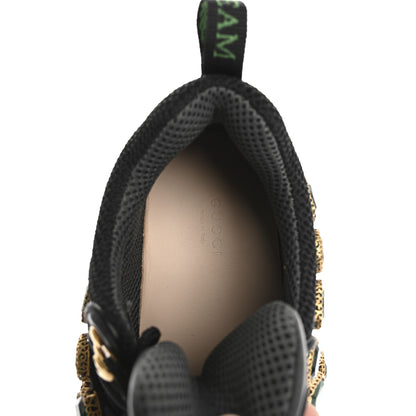 Gucci X SEGA Mesh Suede Calfskin Removable Crystals Womens Flashtrek Sneakers 37 Black Silver 7 of 9