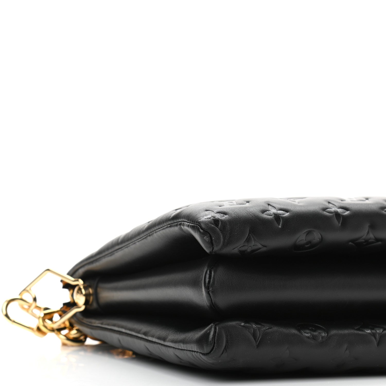 Louis Vuitton Lambskin Embossed Monogram Coussin MM Black 8 of 9