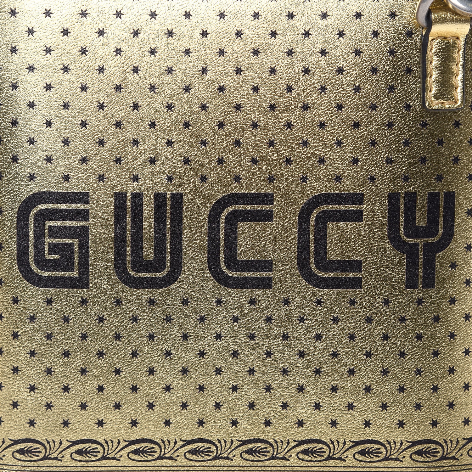 Gucci X SEGA Calfskin GUCCY Stars Mini Dome Shoulder Bag Gold 11 of 12