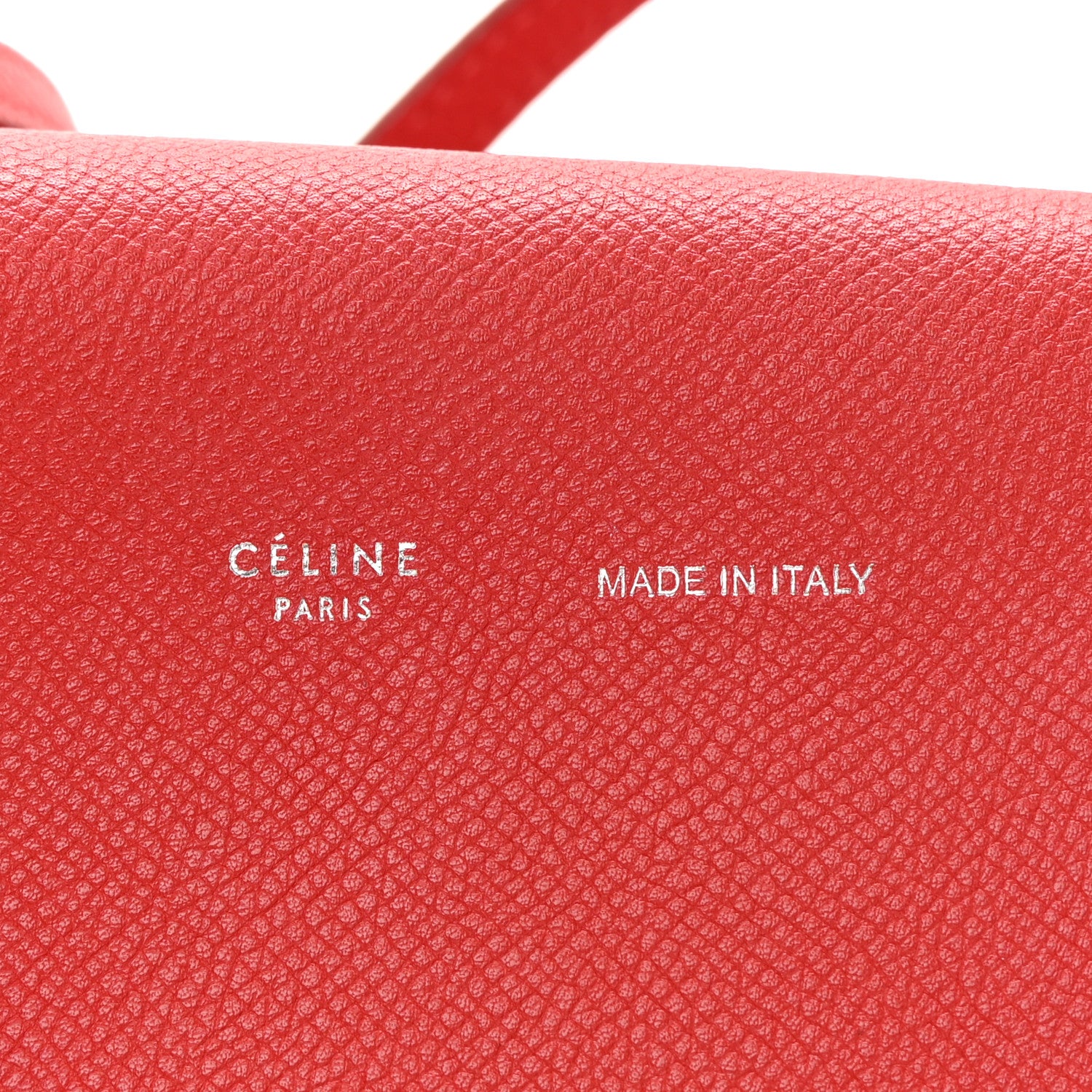 Celine Grained Shiny Calfskin Strap Clutch Scarlet 6 of 18