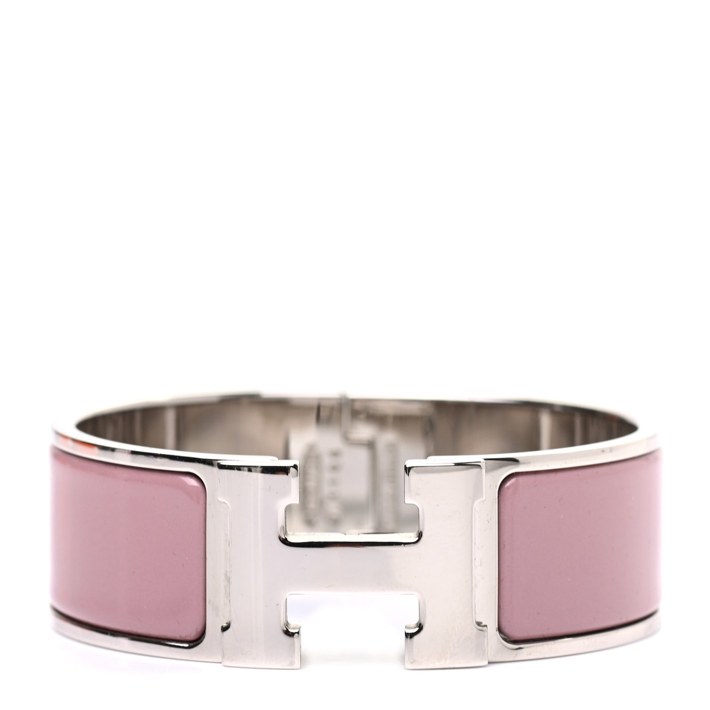Enamel Wide Clic Clac H Bracelet PM Rose Poudre