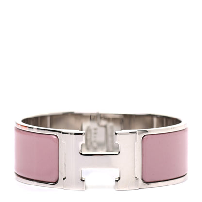 Hermes Enamel Wide Clic Clac H Bracelet PM Rose Poudre 1 of 4