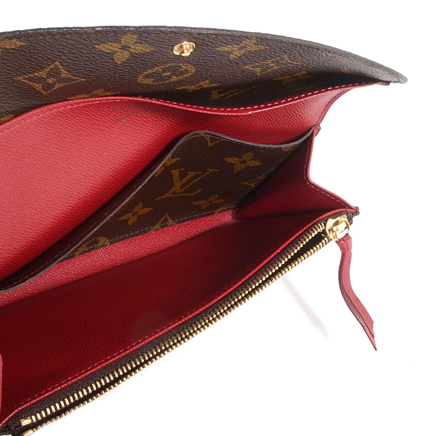 Monogram Emilie Wallet Red